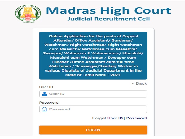 Madras High Court Oral Test Admit Card 2021